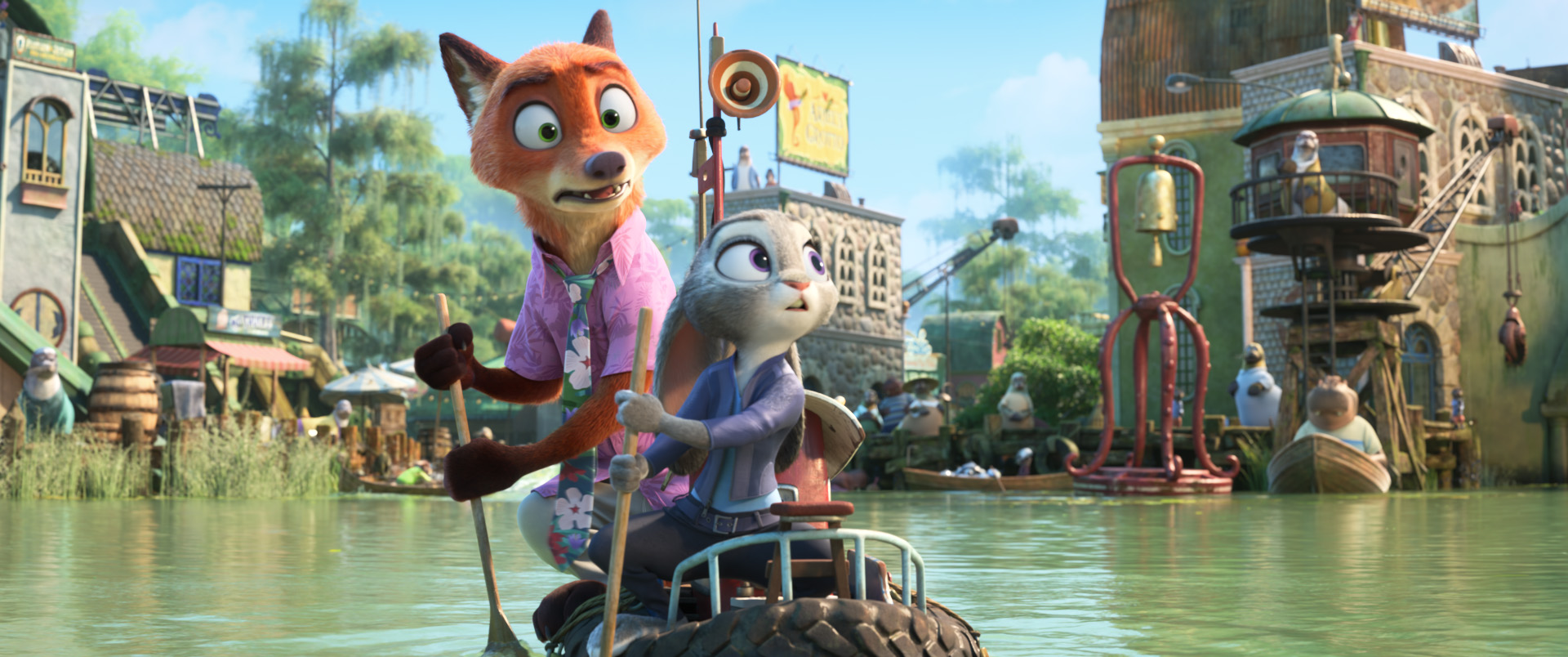 (L-R): Nick Wilde (voiced by Jason Bateman) and Judy Hopps (voiced by Ginnifer Goodwin) in Walt Disney Animation Studios' "Zootopia 2." From the Oscar®-winning team of Disney Animation chief creative officer Jared Bush and Byron Howard (directors) and Yvett Merino (producer), “Zootopia 2” opens in theaters Nov. 26. © 2025 Disney Enterprises, Inc. All Rights Reserved
