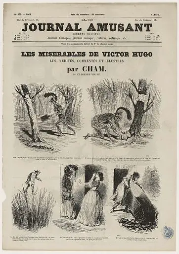 Les Misérables de Victor Hugo, lus, médités, commentés, et illustrés par Cham, 10e partie. Date de création: 1863. Numéro d’object: MVHPE2017.0.2904. - Licenze creative commons