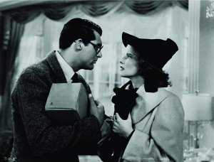 Cary Grant and Katharine Hepburn in Bringing Up Baby (1938)