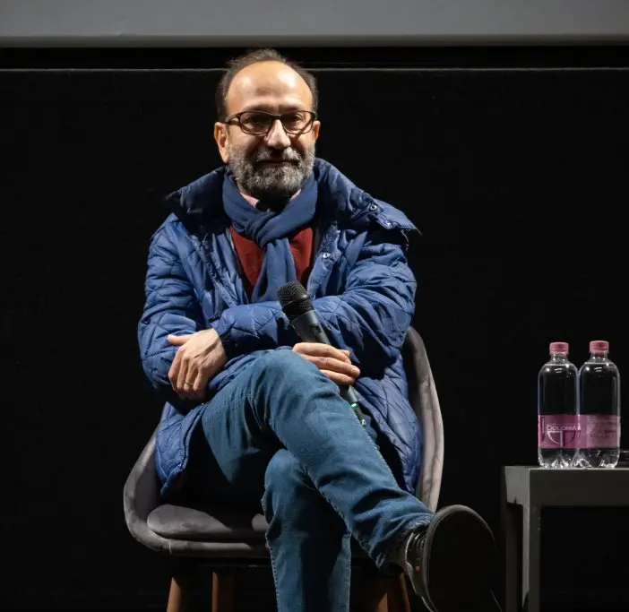 Il regista Asghar Farhadi durante la conferenza stampa di presentazione di Un eroe a Roma