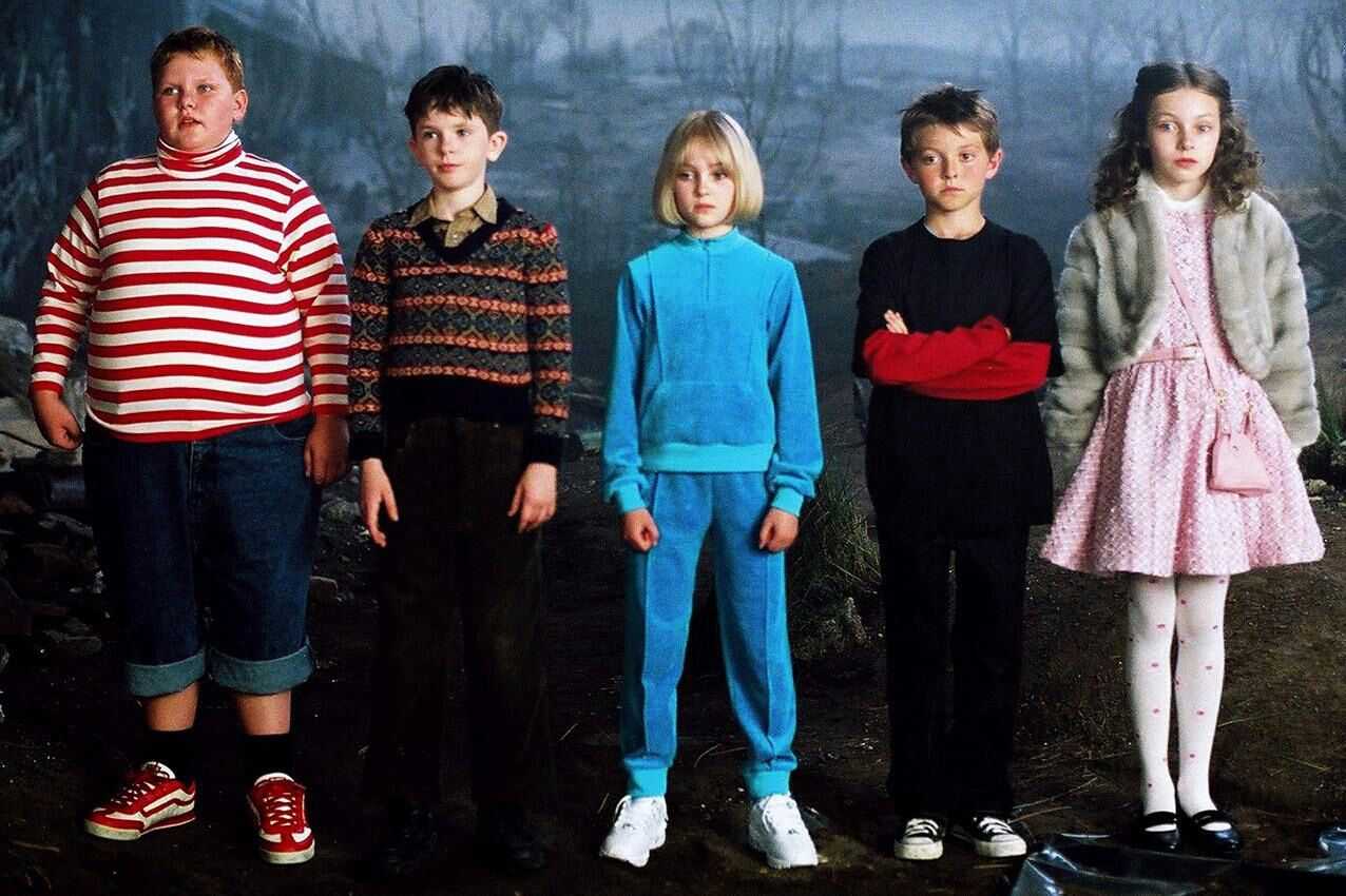 I cinque bambini sul set de La Fabbrica di Cioccolato (2005)
