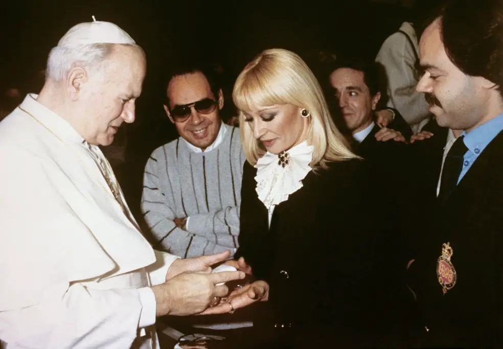 Carrà all'udienza con Papa Giovanni Paolo II - 1984
