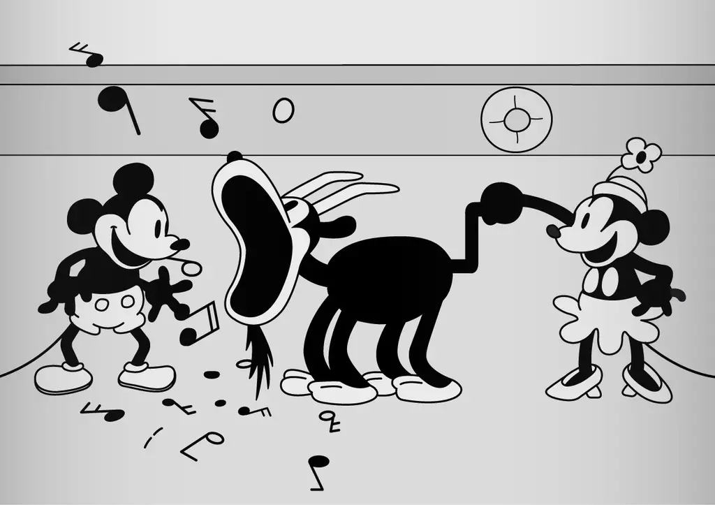 Minnie e Topolino in Steamboat Willie (1928)
