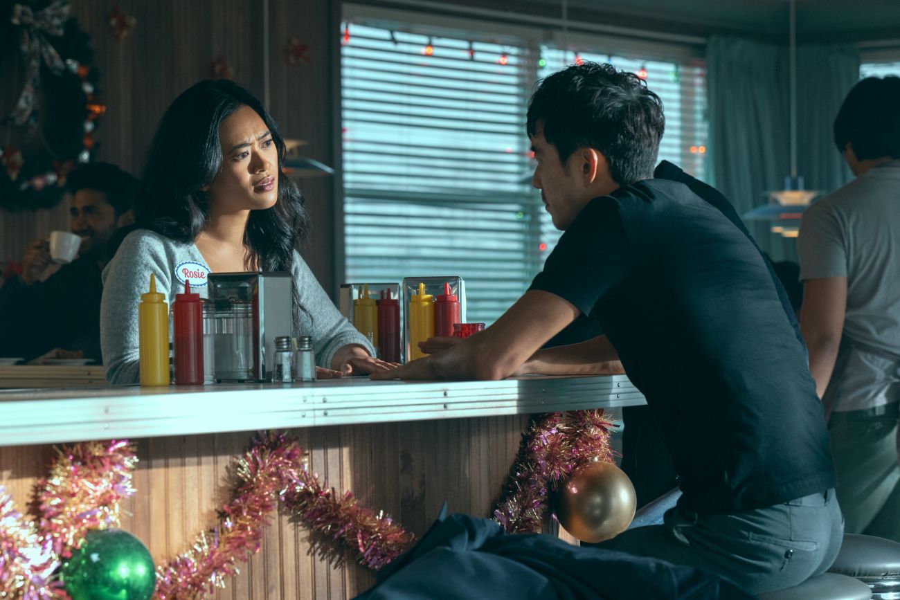 The Umbrella Academy 4. (L to R) Victoria Sawal as JenniferRosie, Justin H. Min as Ben Hargreeves in episode 402 of The Umbrella Academy. Cr. Christos KalohoridisNetflix © 2024