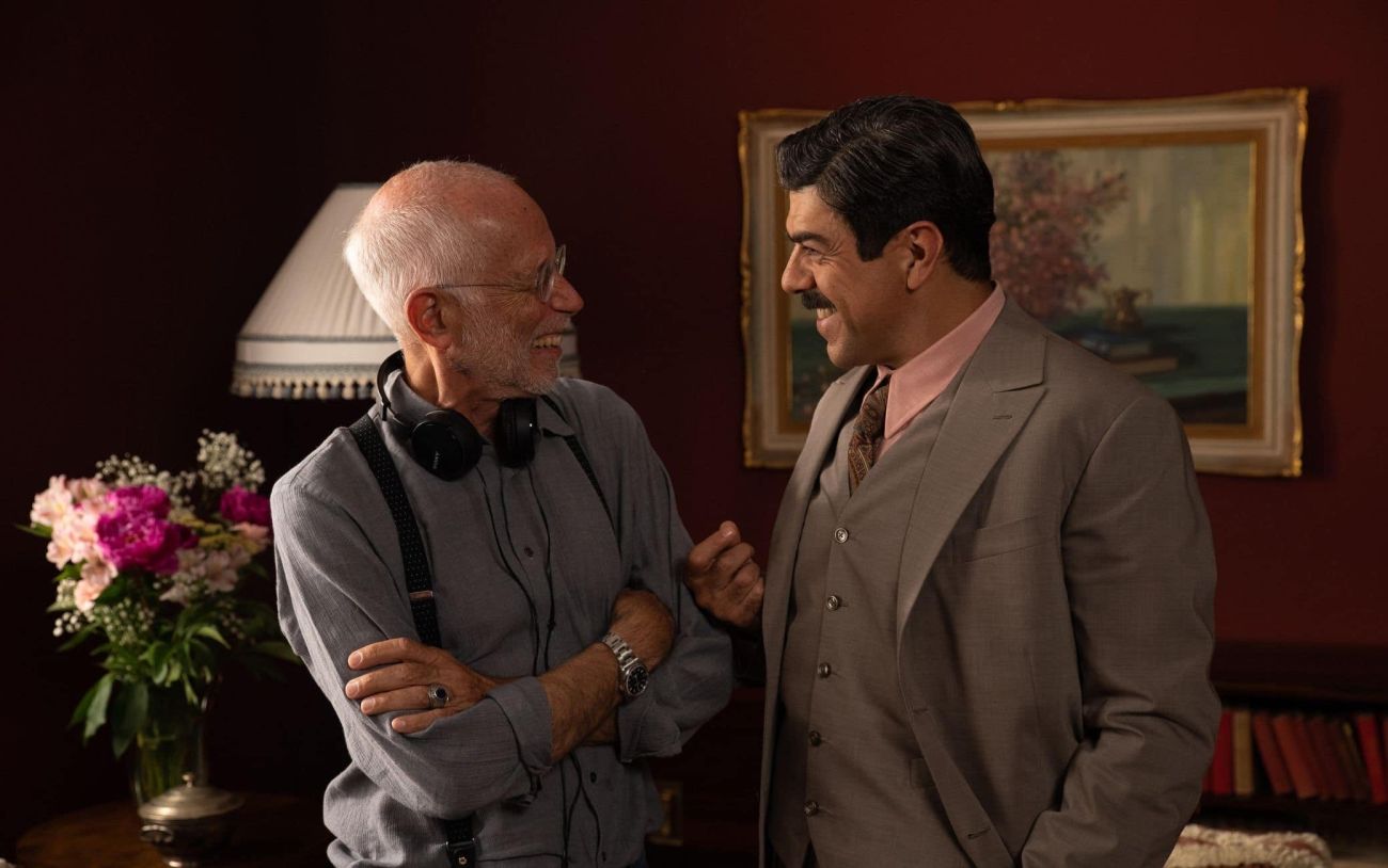 Gabriele Slavatores e Pierfrancesco Favino sul set di NAPOLI - NEW YORK