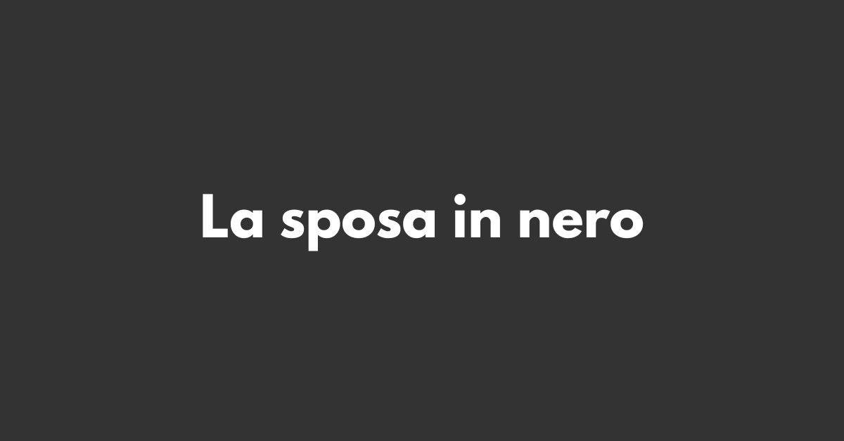 La sposa in nero - Thriller - Grafica de L'occhio del cineasta