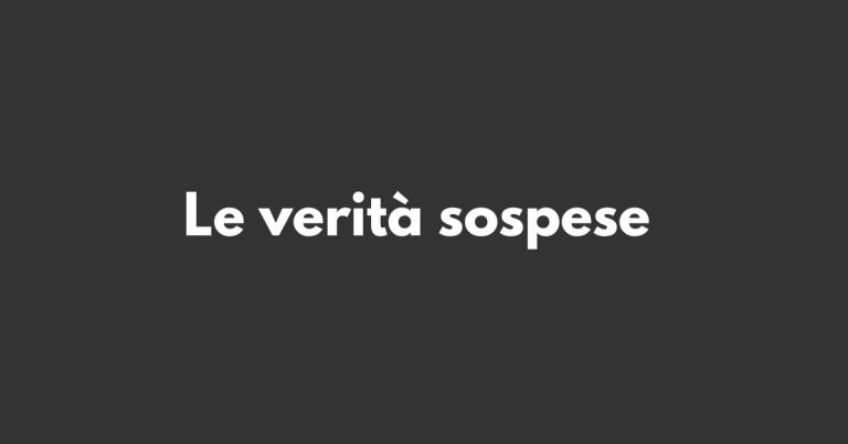 Le verità sospese - Thriller - Grafica de L'occhio del cineasta