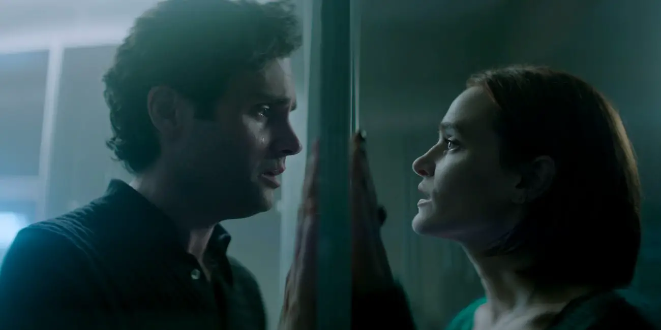 You. (L to R) Penn Badgley as Joe Goldberg, Madeline Brewer as Bronte in episode 508 of You. Cr. Courtesy of Netflix © 2025