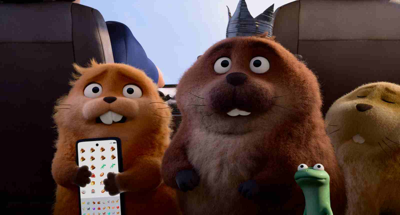 (L-R): Mabel Beaver (voice of Piper Curda), King George (voice of Bobby Moynihan), Tom Lizard (voice of Tom Law), and Loaf (voice of Eduardo Franco) in Disney and Pixar’s “Hoppers,” releasing in U.S. theaters March 6, 2026. Photo courtesy of Disney/Pixar. © 2026 Disney/Pixar. All Rights Reserved.