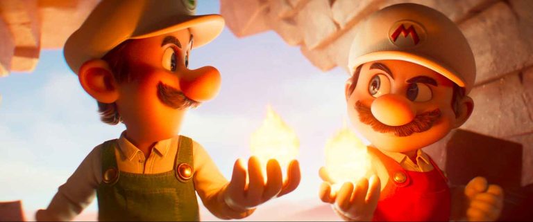 L to R: Luigi and Mario in Nintendo and Illumination’s THE SUPER MARIO GALAXY MOVIE, directed by Aaron Horvath and Michael Jelenic. © Nintendo and Universal Studios. All Rights Reserved.